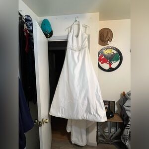 Wedding Dress - Cream w/ Train & Attached Slip